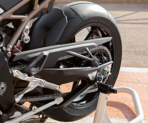 BMW RR swing arm on the trussing in series production